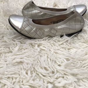 Girls silver metallic flats size 13